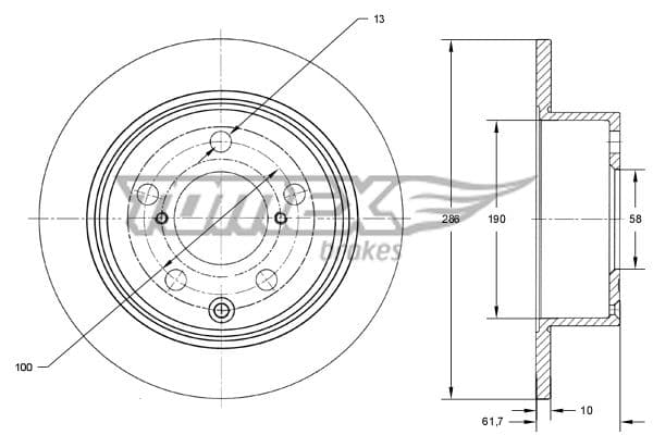 Bremžu diski TOMEX Brakes TX 74-15 1