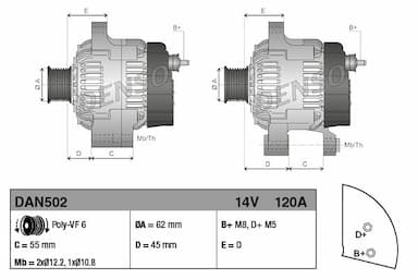 Ģenerators DENSO DAN502 4