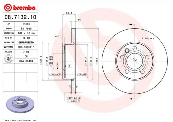 Bremžu diski BREMBO 08.7132.10 1