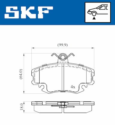 Bremžu uzliku kompl., Disku bremzes SKF VKBP 80413 2