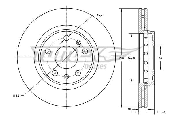 Bremžu diski TOMEX Brakes TX 73-45 1