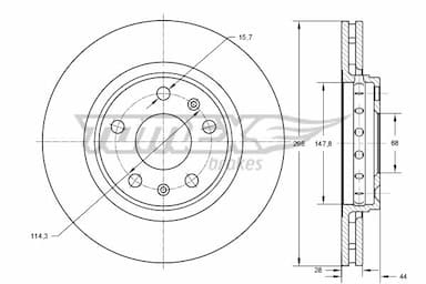 Bremžu diski TOMEX Brakes TX 73-45 1