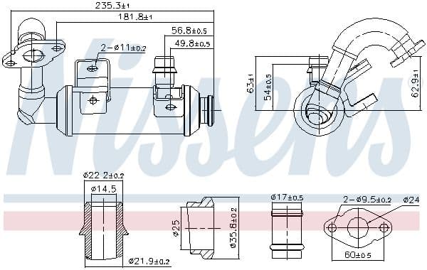 Radiators, Izplūdes gāzu recirkulācija NISSENS 989407 1