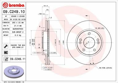 Bremžu diski BREMBO 09.C249.11 1