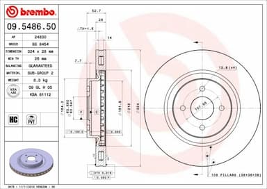 Bremžu diski BREMBO 09.5486.50 1