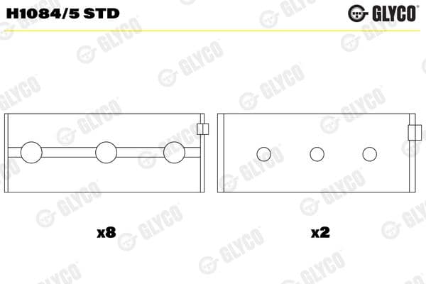 Kloķvārpstas gultnis GLYCO H1084/5 STD 1