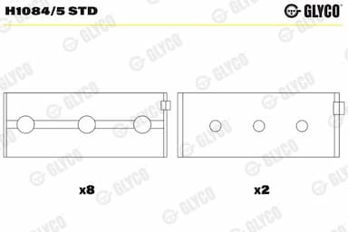 Kloķvārpstas gultnis GLYCO H1084/5 STD 1