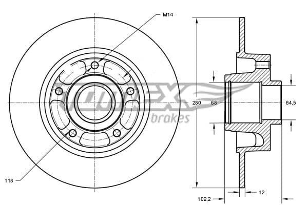 Bremžu diski TOMEX Brakes TX 71-141 1