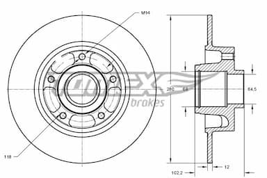 Bremžu diski TOMEX Brakes TX 71-141 1