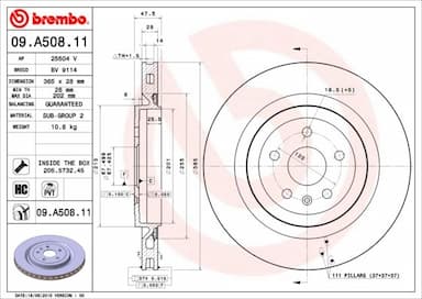 Bremžu diski BREMBO 09.A508.11 1