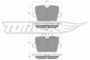 Bremžu uzliku kompl., Disku bremzes TOMEX Brakes TX 19-73 1