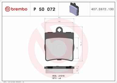 Bremžu uzliku kompl., Disku bremzes BREMBO P 50 072 1