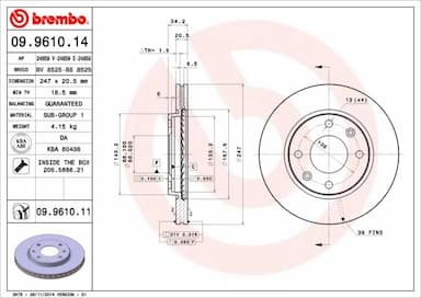 Bremžu diski BREMBO 09.9610.11 1