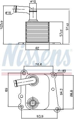 Eļļas radiators, Motoreļļa NISSENS 90776 5