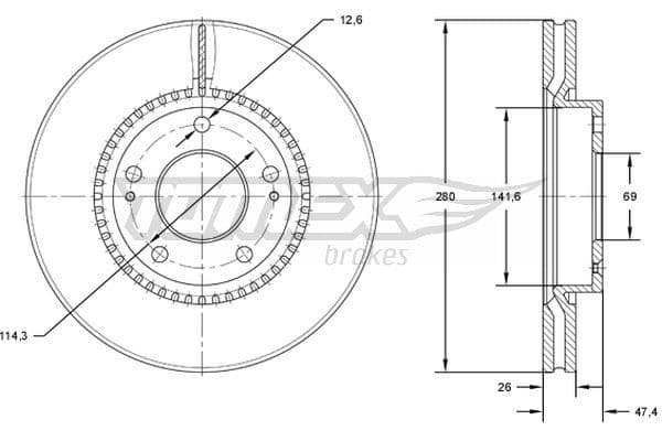 Bremžu diski TOMEX Brakes TX 71-35 1