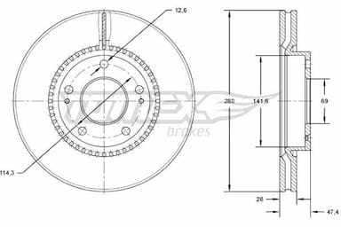 Bremžu diski TOMEX Brakes TX 71-35 1