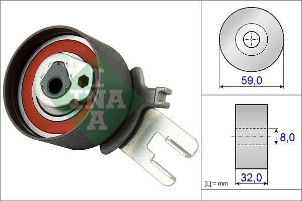 Spriegotājrullītis, Gāzu sadales mehānisma piedziņas siksna INA 531 0859 10 1