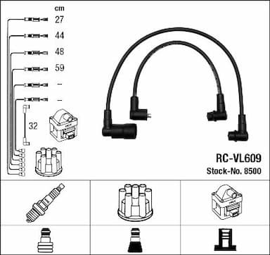 Augstsprieguma vadu komplekts NGK 8500 1