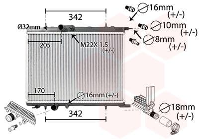 Radiators, Motora dzesēšanas sistēma VAN WEZEL 40002300 1