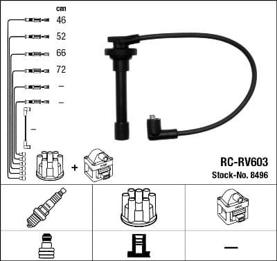 Augstsprieguma vadu komplekts NGK 8496 1