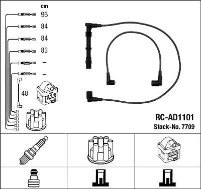 Augstsprieguma vadu komplekts NGK 7709 1