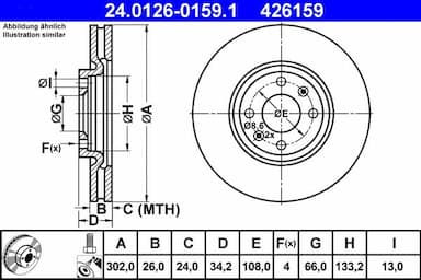 Bremžu diski ATE 24.0126-0159.1 1