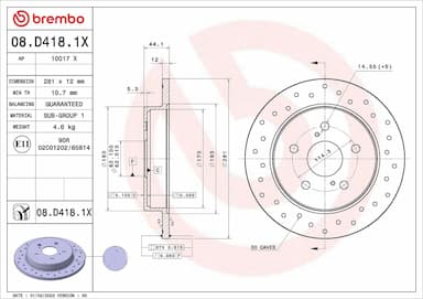 Bremžu diski BREMBO 08.D418.1X 1