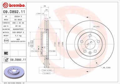 Bremžu diski BREMBO 09.D892.11 1