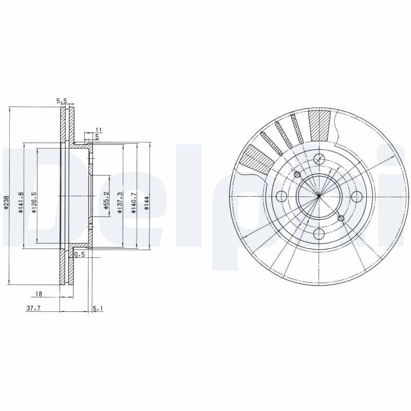 Bremžu diski DELPHI BG3424 1