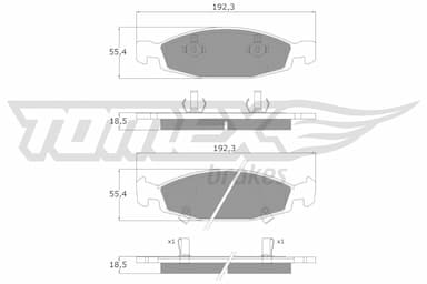 Bremžu uzliku kompl., Disku bremzes TOMEX Brakes TX 14-89 1