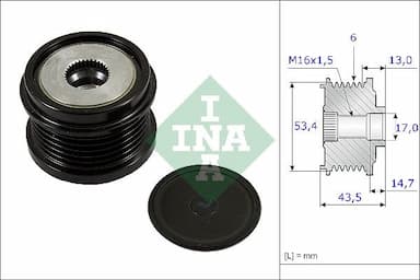 Ģeneratora brīvgaitas mehānisms INA 535 0237 10 1