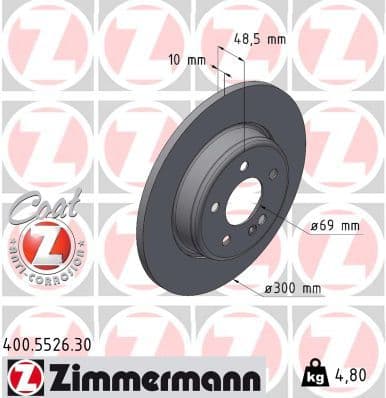 Bremžu diski ZIMMERMANN 400.5526.30 1