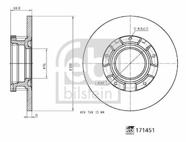 Bremžu diski FEBI BILSTEIN 171451 3