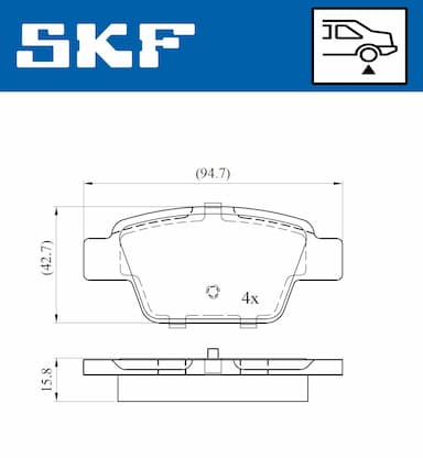 Bremžu uzliku kompl., Disku bremzes SKF VKBP 90315 2