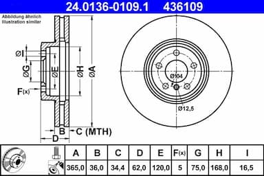 Bremžu diski ATE 24.0136-0109.1 1