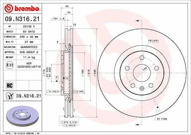 Bremžu diski BREMBO 09.N316.21 1