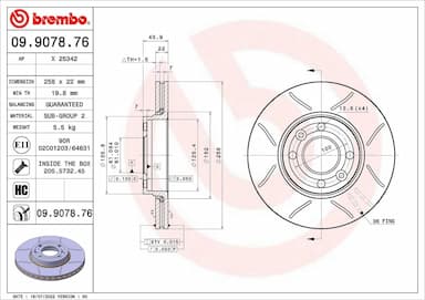 Bremžu diski BREMBO 09.9078.76 1