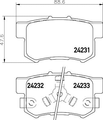 Bremžu uzliku kompl., Disku bremzes HELLA 8DB 355 012-061 1