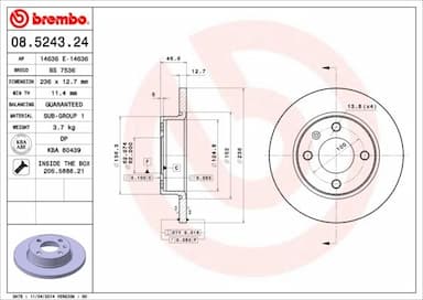 Bremžu diski BREMBO 08.5243.24 1