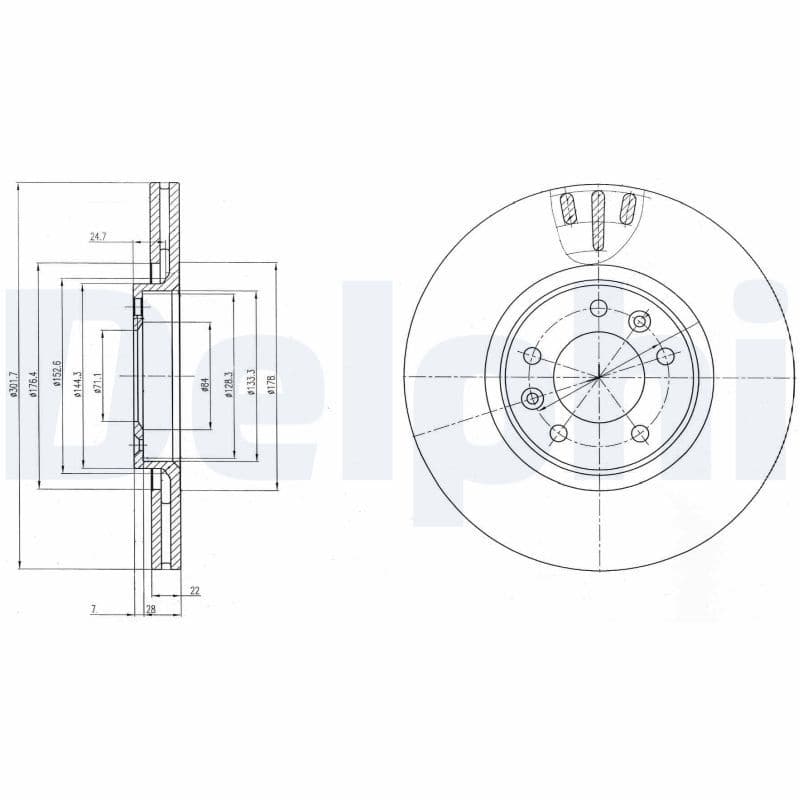 Bremžu diski DELPHI BG4150 1