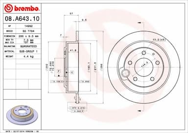 Bremžu diski BREMBO 08.A643.10 1