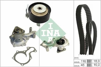 Ūdenssūknis + Zobsiksnas komplekts Schaeffler INA 530 0701 30 1