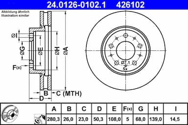 Bremžu diski ATE 24.0126-0102.1 1