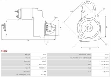 Starteris AS-PL S6062 5