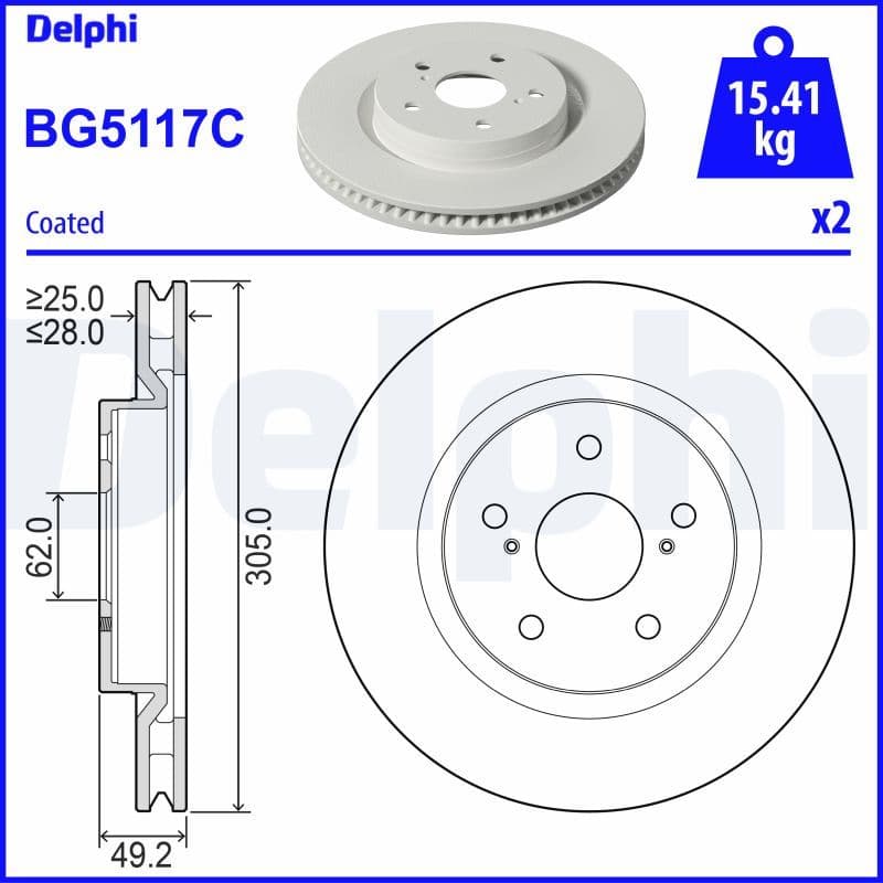 Bremžu diski DELPHI BG5117C 1