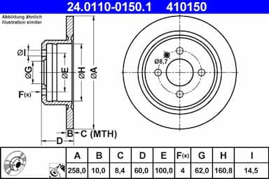 Bremžu diski ATE 24.0110-0150.1 1