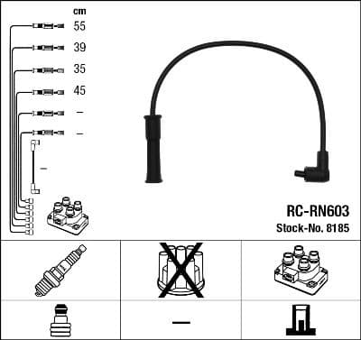 Augstsprieguma vadu komplekts NGK 8185 1