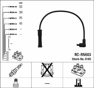 Augstsprieguma vadu komplekts NGK 8185 1