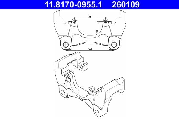 Kronšteins, Bremžu suports ATE 11.8170-0955.1 1