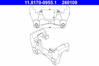 Kronšteins, Bremžu suports ATE 11.8170-0955.1 1